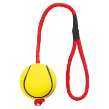 Игрушка для собак Trixie "Мяч с веревкой" д.6см/30 см, желтый
